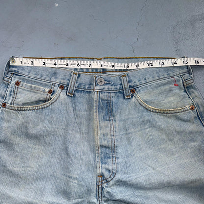 Levis 501 Vintage Y2K 90s XX Straight Leg Jeans Blue Light Wash 33x36 Act 30x29