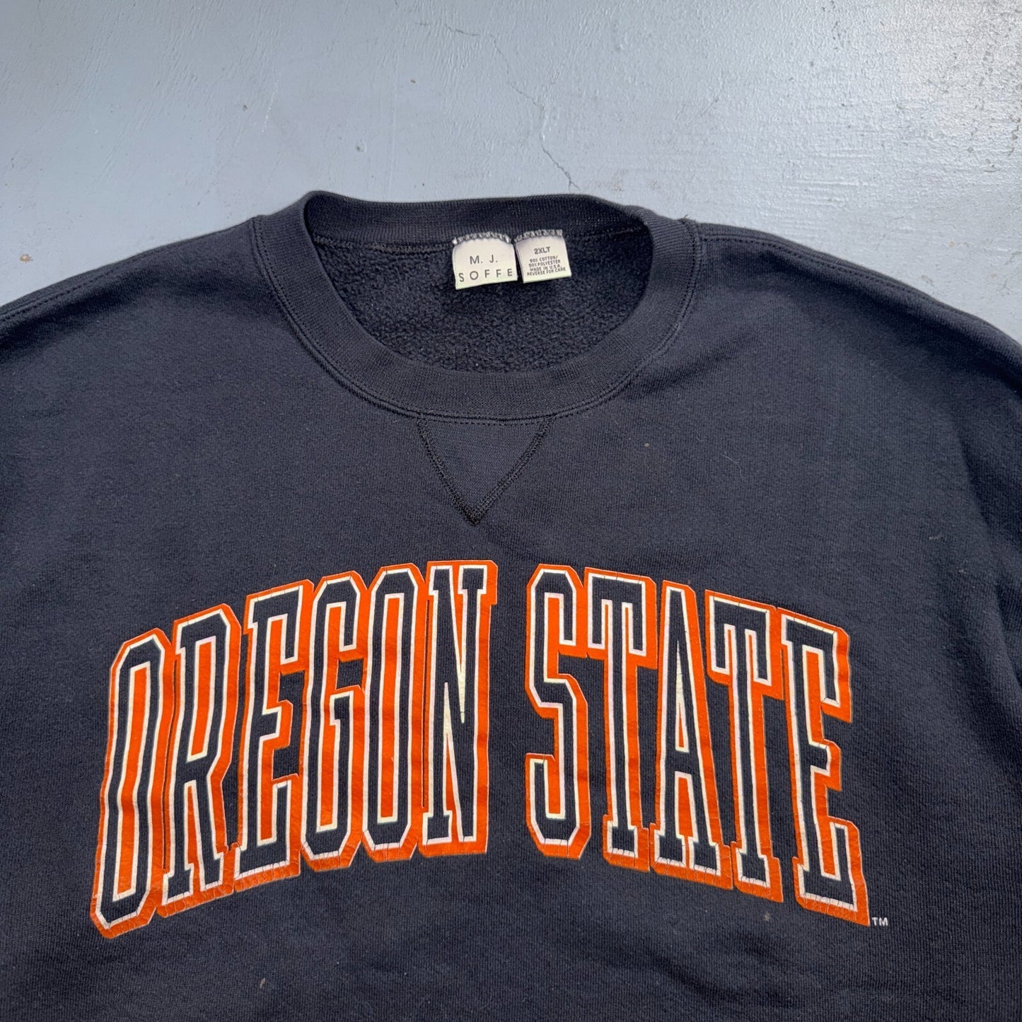 Oregon State VTG Beavers OSU Football Sweatshirt Size 2XL Thrashed 90s USA