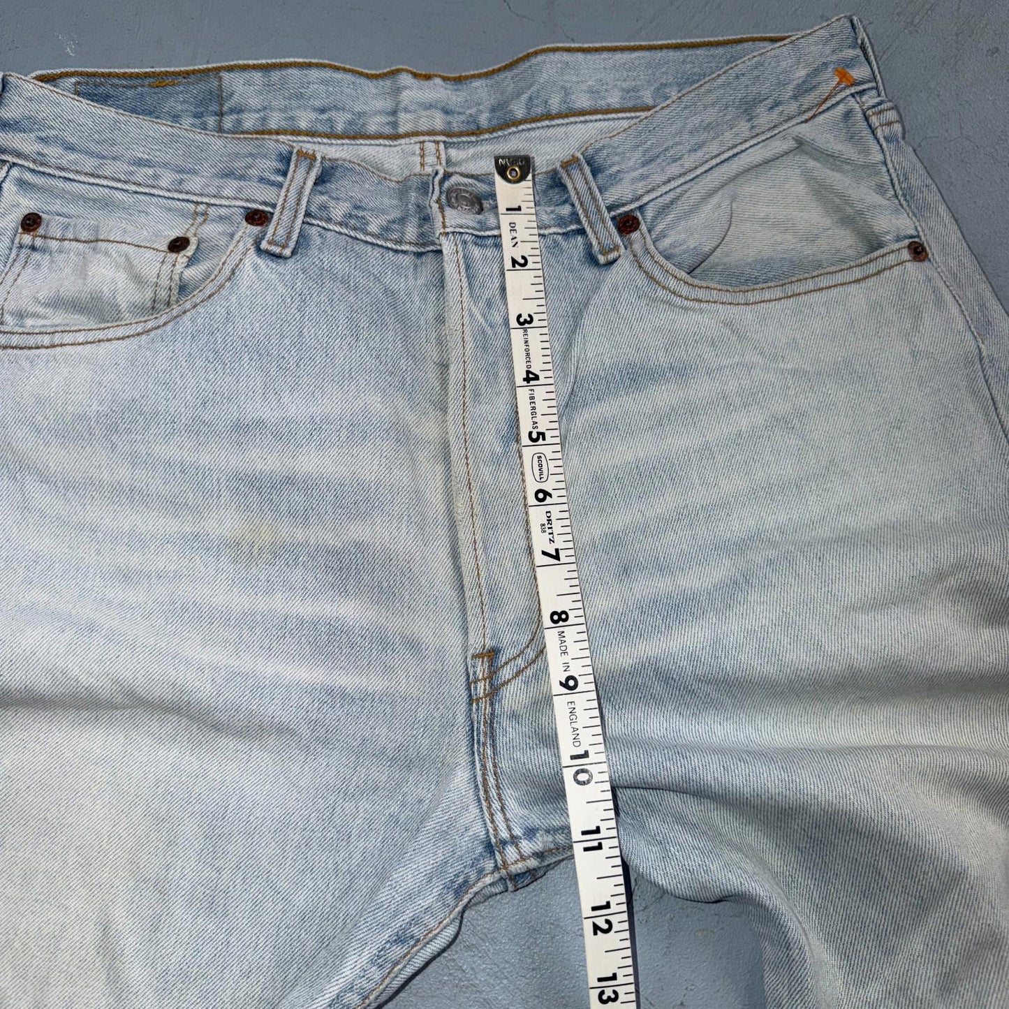Levis 501 Vintage Y2K 90s XX Straight Leg Jeans Blue Light Wash 33x36 Act 31x32