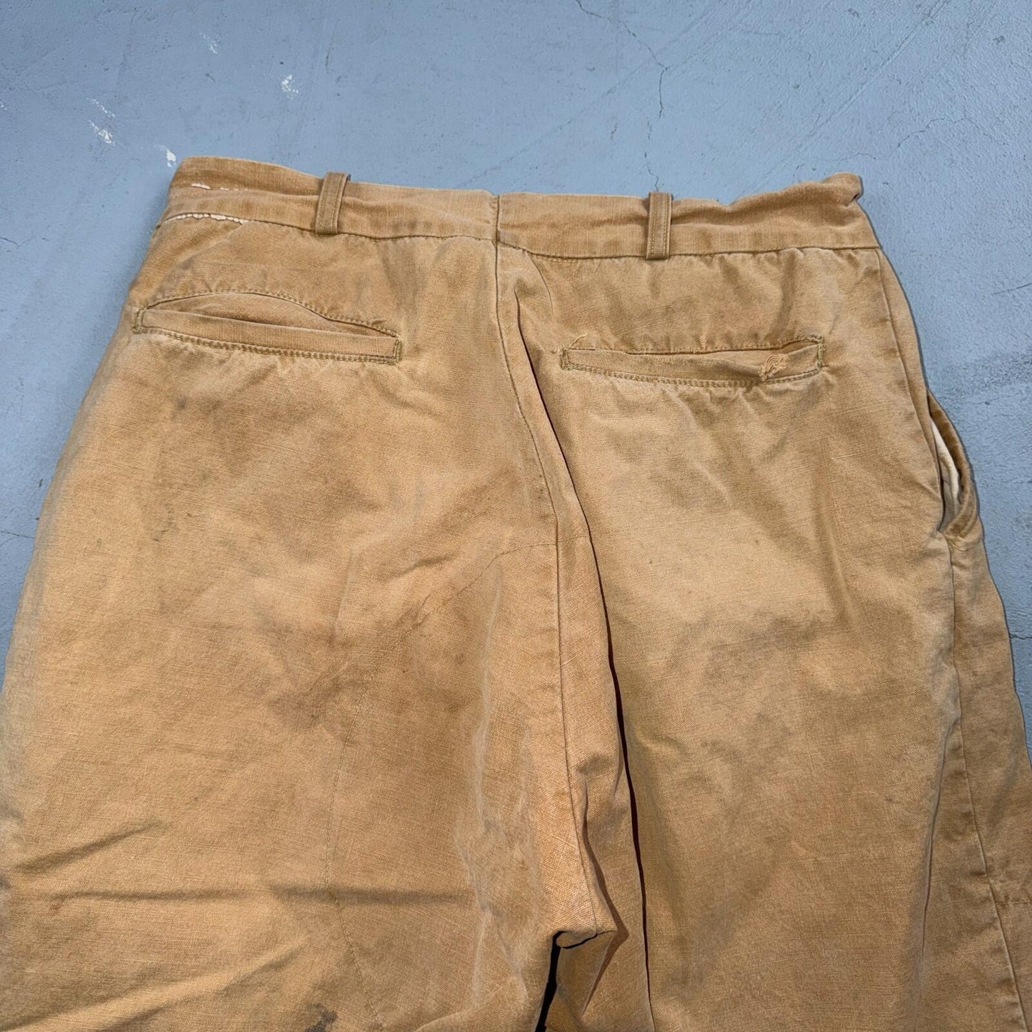 VTG 50s 60s Duxback Pants Falcon 28x27 Khaki Casual Creased Outdoor Rockabilly
