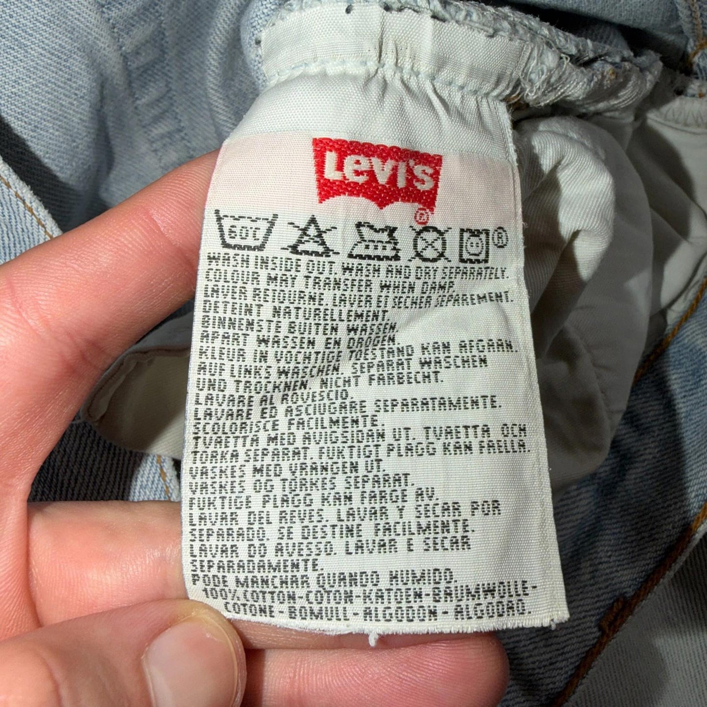 Levis 501 Vintage Y2K 90s XX Straight Leg Jeans Blue Light Wash 33x36 Act 31x32