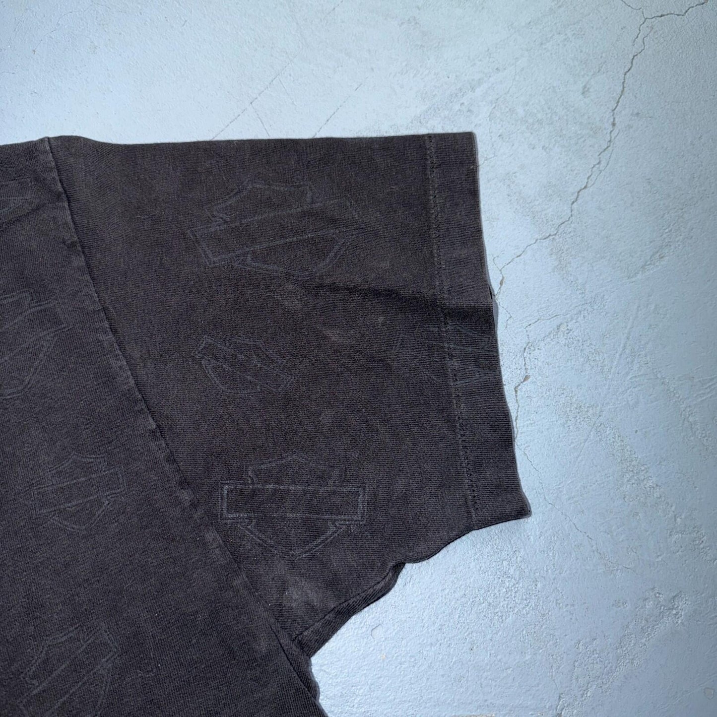 VTG 1995 Harley Davidson Alaska AOP Single Stitch 90s Faded Black Big Print