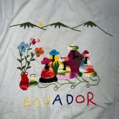 Ecuador Chain Stitch VTG T Shirt Travel Mexico Traditional Novelty Tie Dye Lot 3
