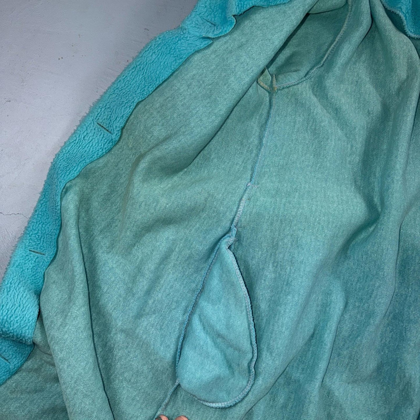 Carol Brent 1950s VTG Blue Fuzzy Rockabilly 50s Robe Bath Button Fancy Cute