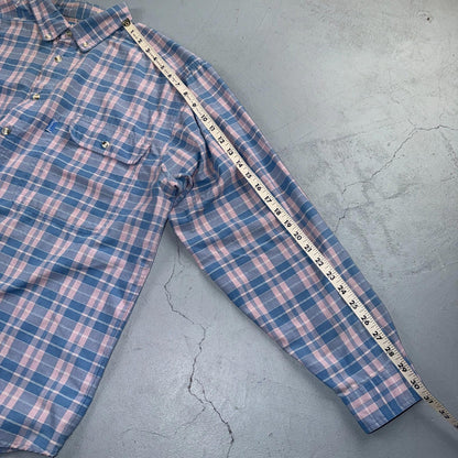 VTG Levis Sutter Creek Flannel Shirt Men’s XL Blue Plaid Blue Label BIG E 90s