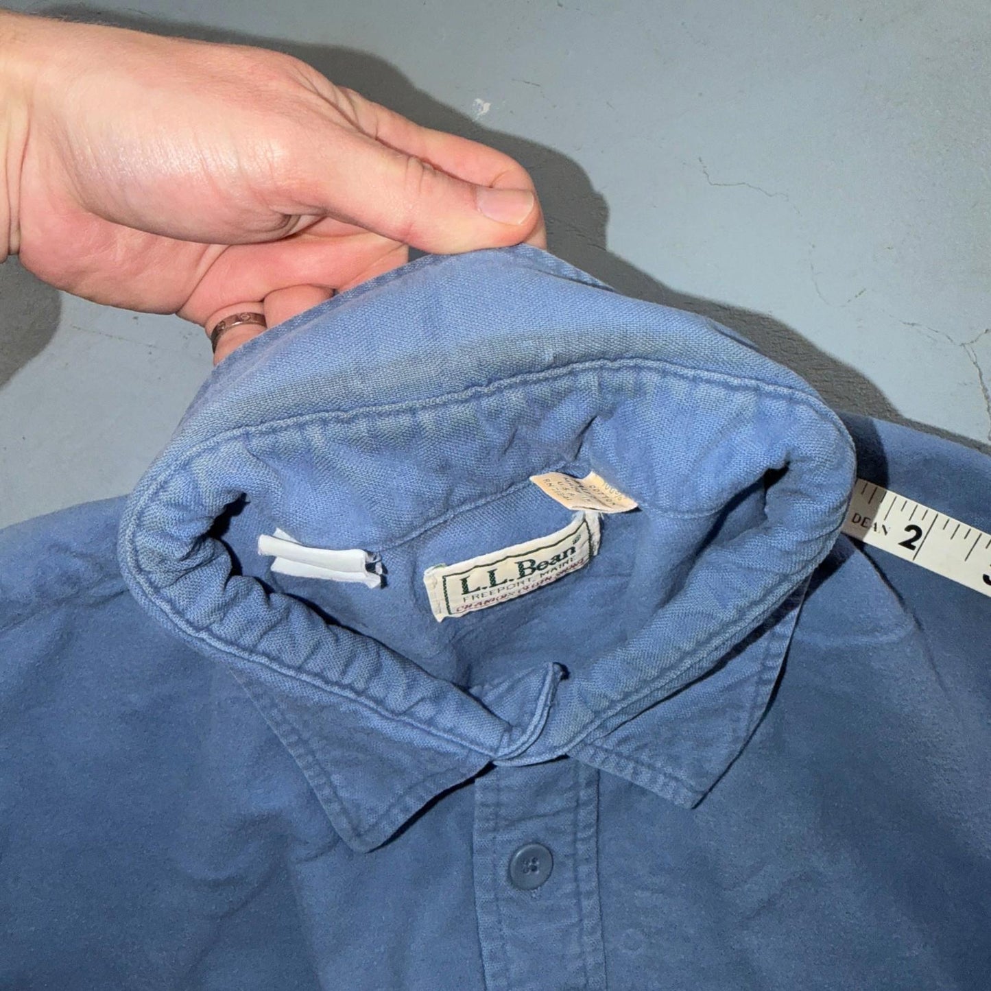 LL Bean VTG Mens XL Chamois Cloth Blue Shirt Soft Cozy Flannel Cotton 90s
