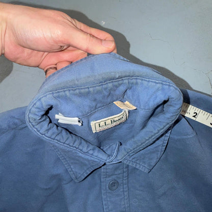 LL Bean VTG Mens XL Chamois Cloth Blue Shirt Soft Cozy Flannel Cotton 90s