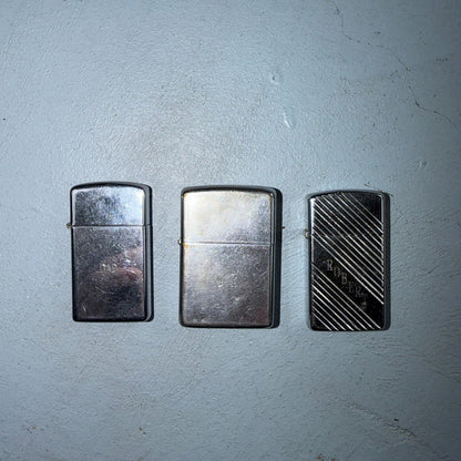 Lot Of 3 Vintage Zippo Lighters Silver Tone Bradford Pennsylvania PA Refillable