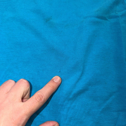 Oneita XL Blue VTG T Shirt Alpaca Llama Blue Long Sleeve Art Graphic Animals