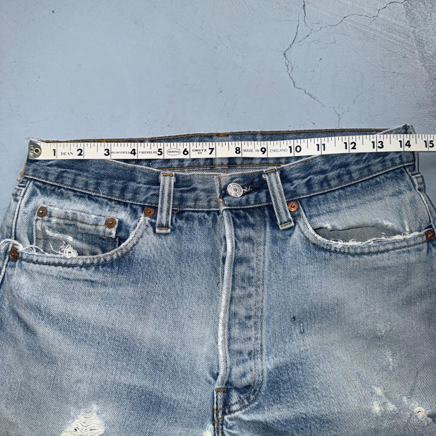 Levis 501 Vintage 80s Redline Selvedge USA XX Jeans Light Wash 31x36 Act 28x30