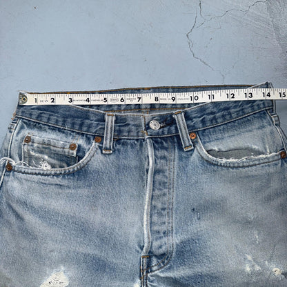 Levis 501 Vintage 80s Redline Selvedge USA XX Jeans Light Wash 31x36 Act 28x30