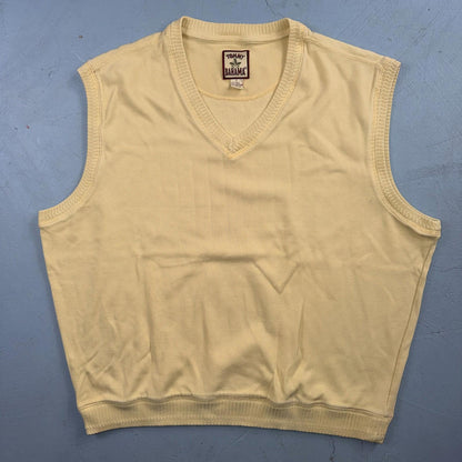 Tommy Bahama VTG Mens V-Neck Sleeveless Sweater Vest Silk Cotton Yellow L 90s