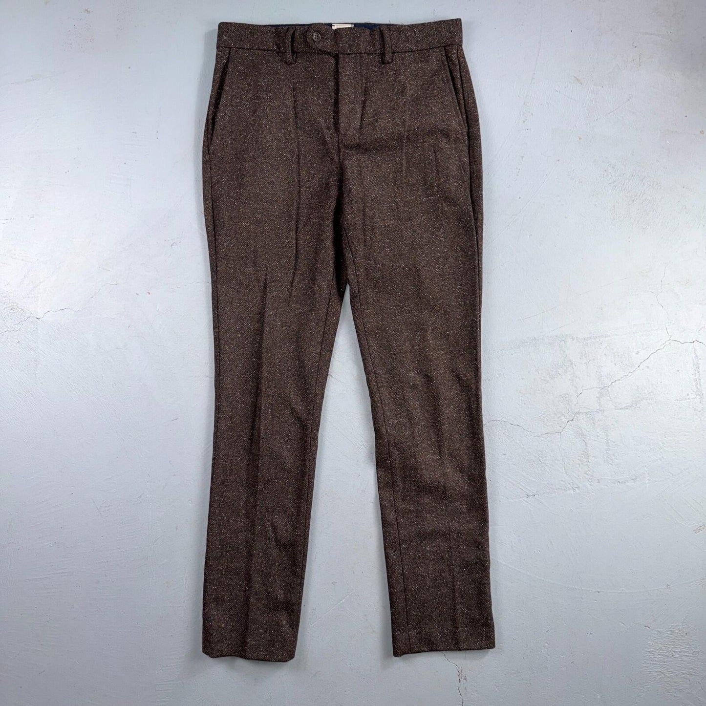 David Hart x GAP Brown Specked M Tweed Sport Coat Wool Silk Suit Pants 2PC 30x32