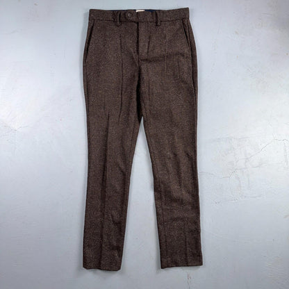 David Hart x GAP Brown Specked M Tweed Sport Coat Wool Silk Suit Pants 2PC 30x32