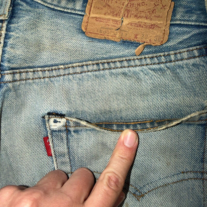 Levis 501 Vintage 80s Redline Selvedge USA XX Jeans Light Wash 30x38 Act 29x33