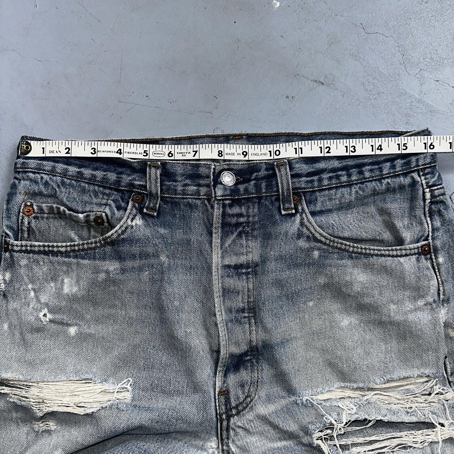 Levis 501 Vintage 90s USA XX Straight Leg Jeans 35x33 Light Wash Act 32x29