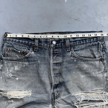 Levis 501 Vintage 90s USA XX Straight Leg Jeans 35x33 Light Wash Act 32x29