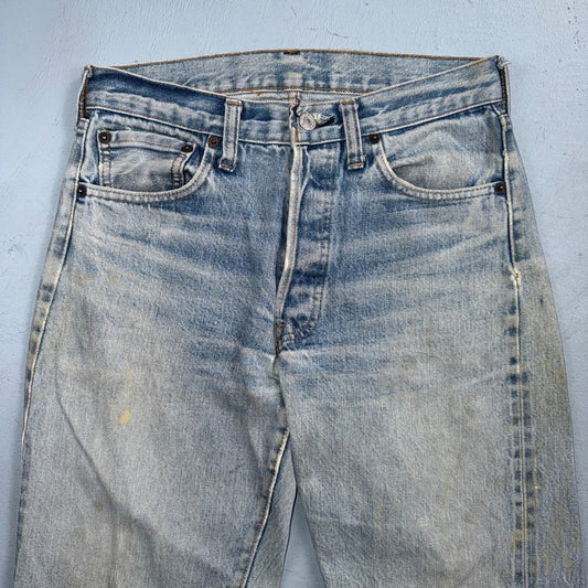 Levis 501 Vintage 80s Redline Selvedge USA XX Jeans Light Wash Act 28x27