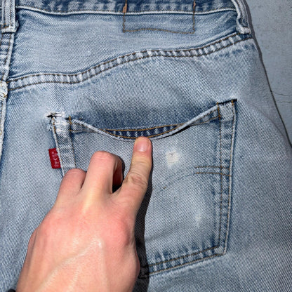 Levis 501 Vintage 80s Redline Selvedge USA XX Jeans Light Wash 36X30 Act 33X28