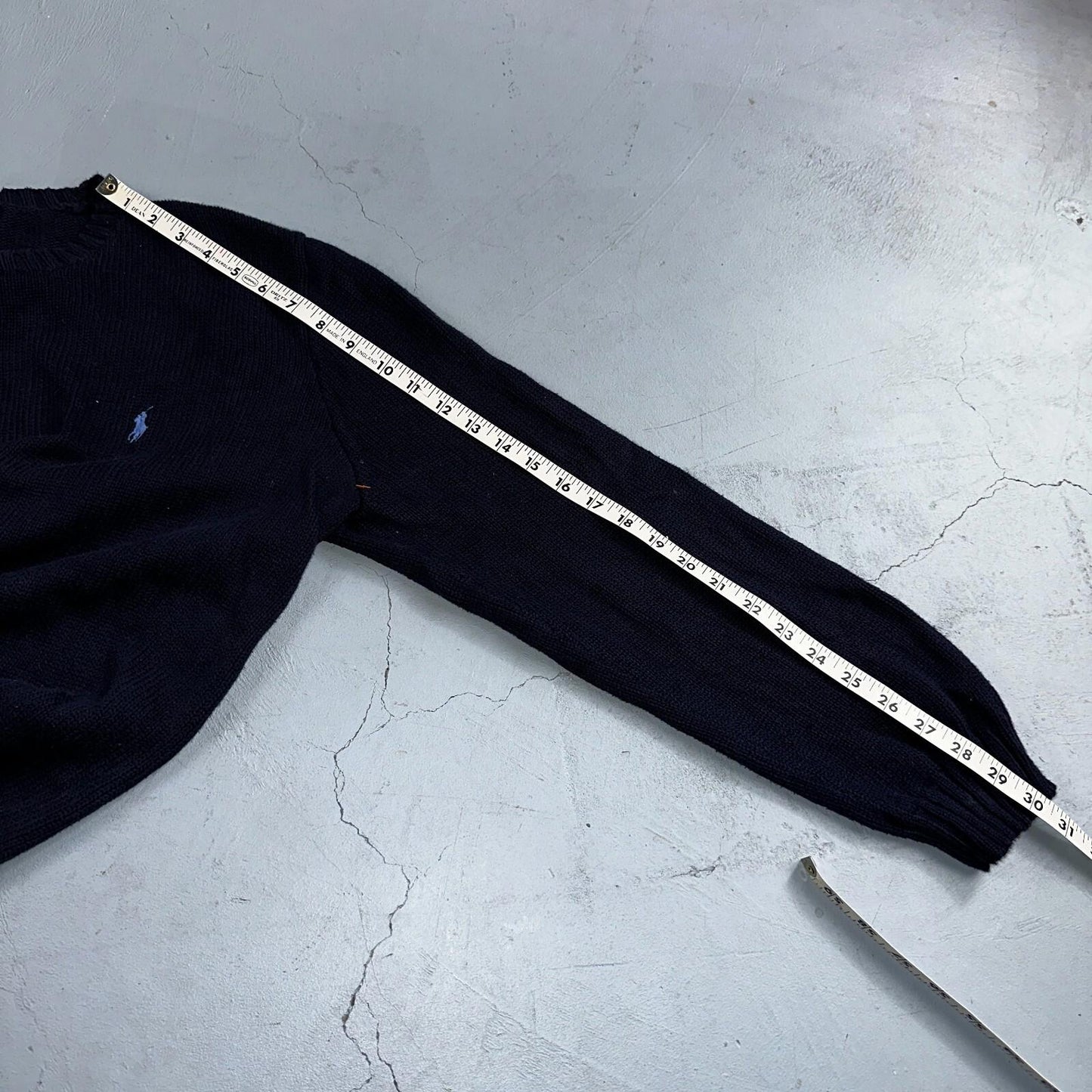Polo Ralph Lauren Knit Crew Neck Sweater Blue Long Sleeve VTG 90s Cotton Size L