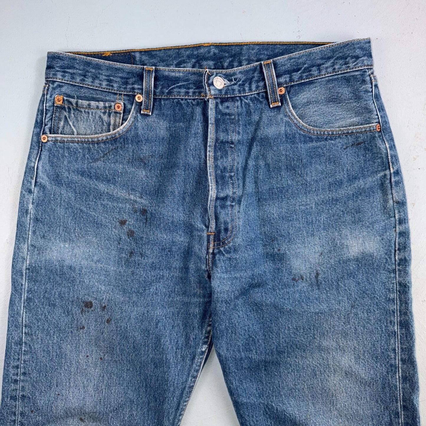 Levis 501 Vintage 90s USA XX Straight Leg Jeans Blue Med Wash 36x34 Act 33x30