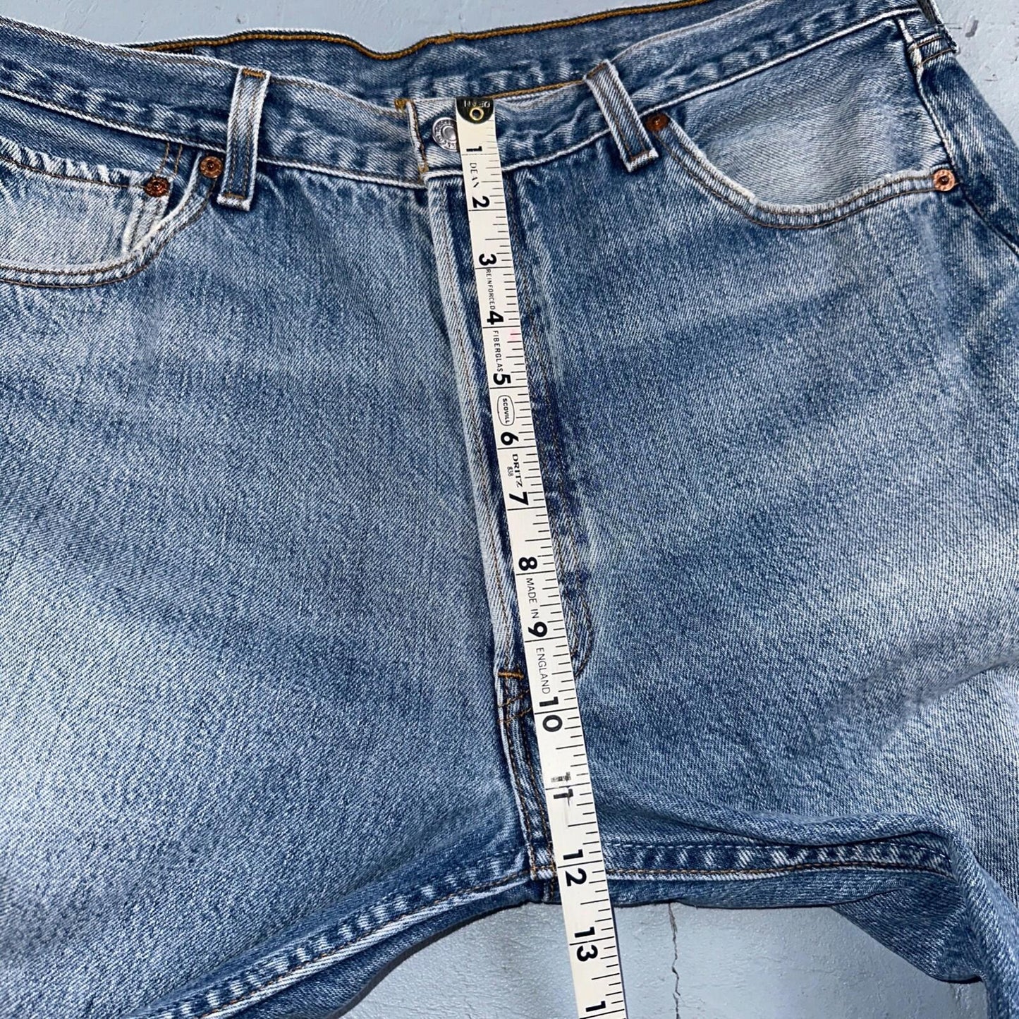 Levis 501 Vintage 90s USA XX Straight Leg Jeans Blue Light Wash 38x32 Act 34x28