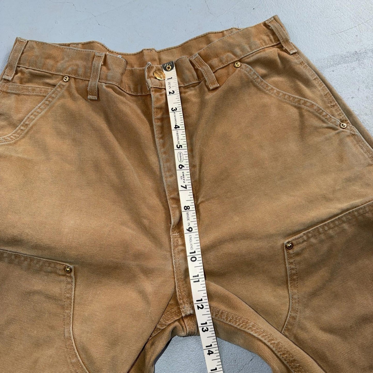 Carhartt VTG Double Knee Carpenter Pants B01 USA BRN Brown 32x34 Thrashed 30x33