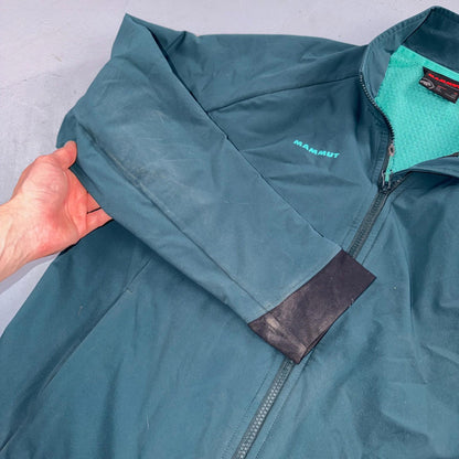 Mammut Womens SofTech Jacket Windbreaker Soft Shell Full Zip Pockets Green XL