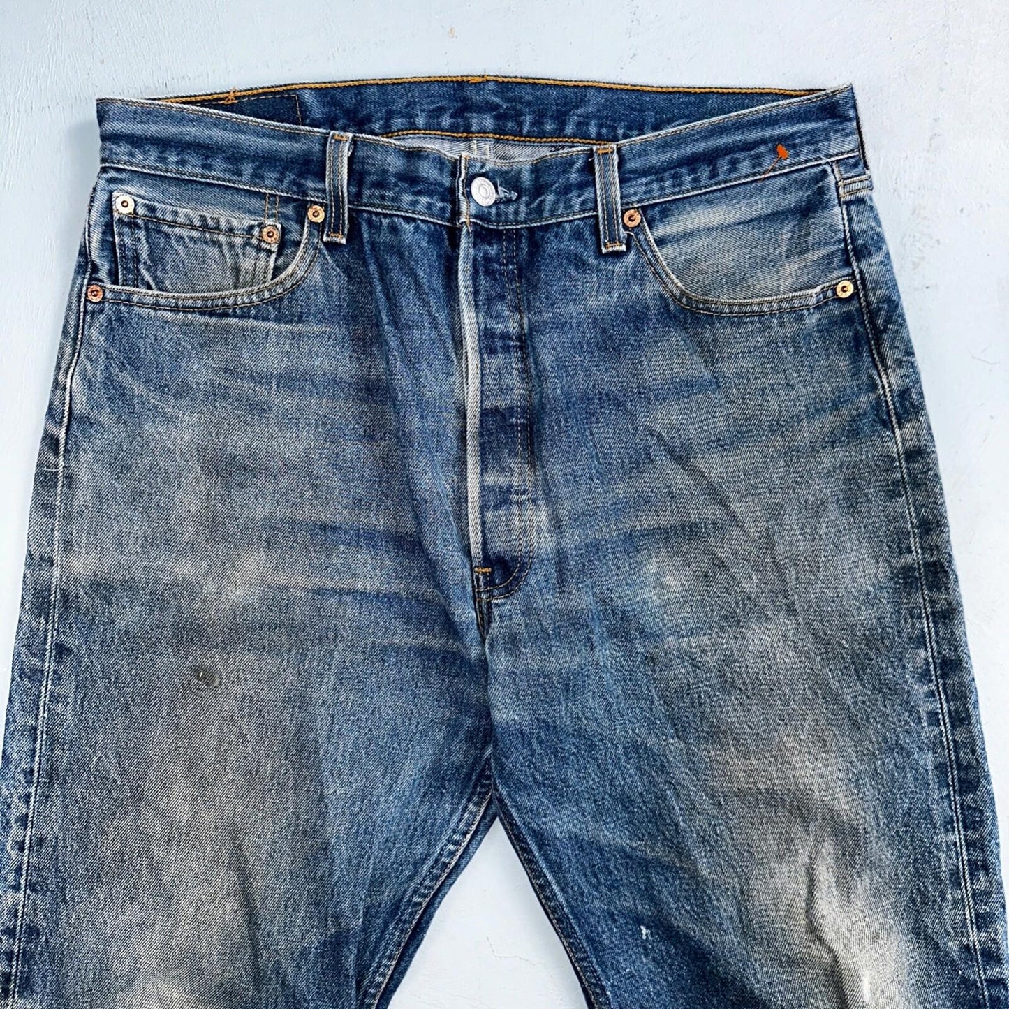 Levis 501 Vintage 90s Mexico Straight Leg Jeans 36x30 Y2K Med Wash Act 33x27