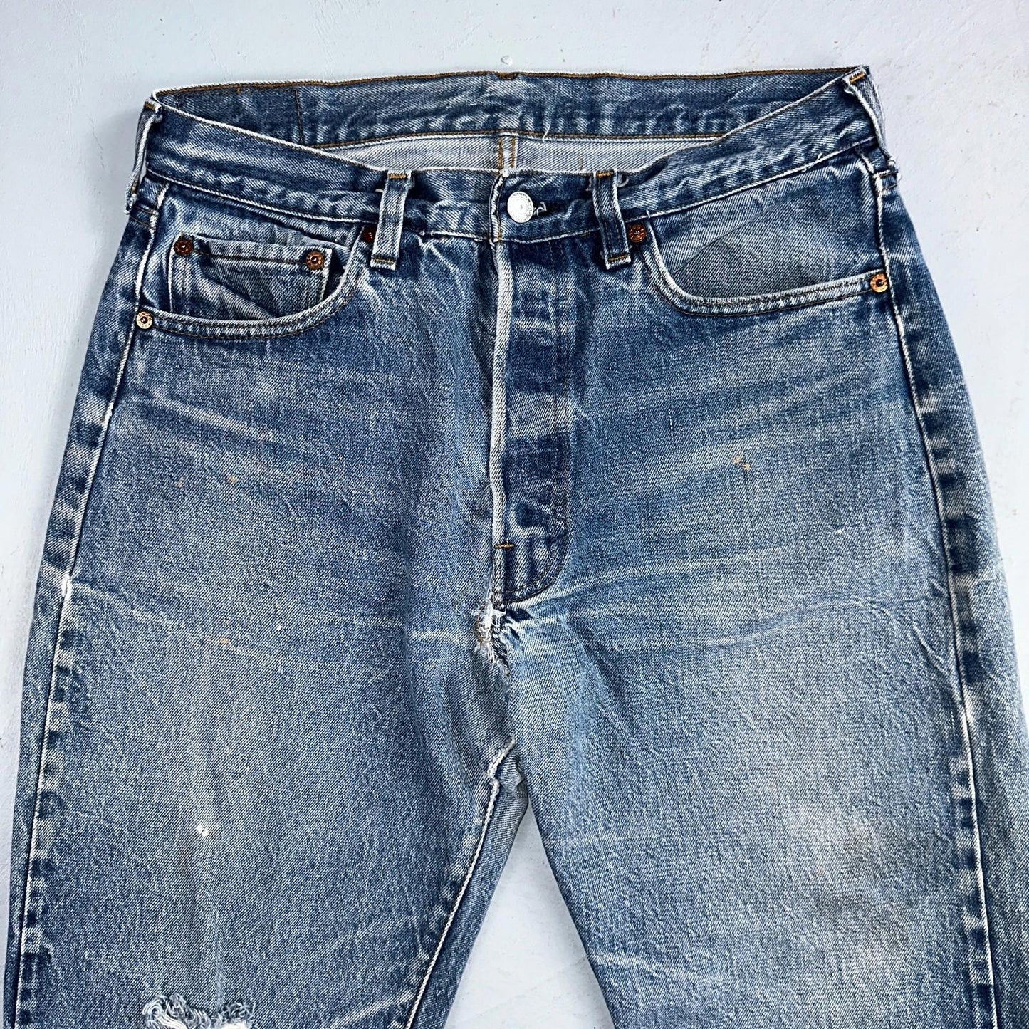 Levis 501 Vintage 80s Redline Selvedge USA XX Jeans Light Wash 35x36 Act 31x31