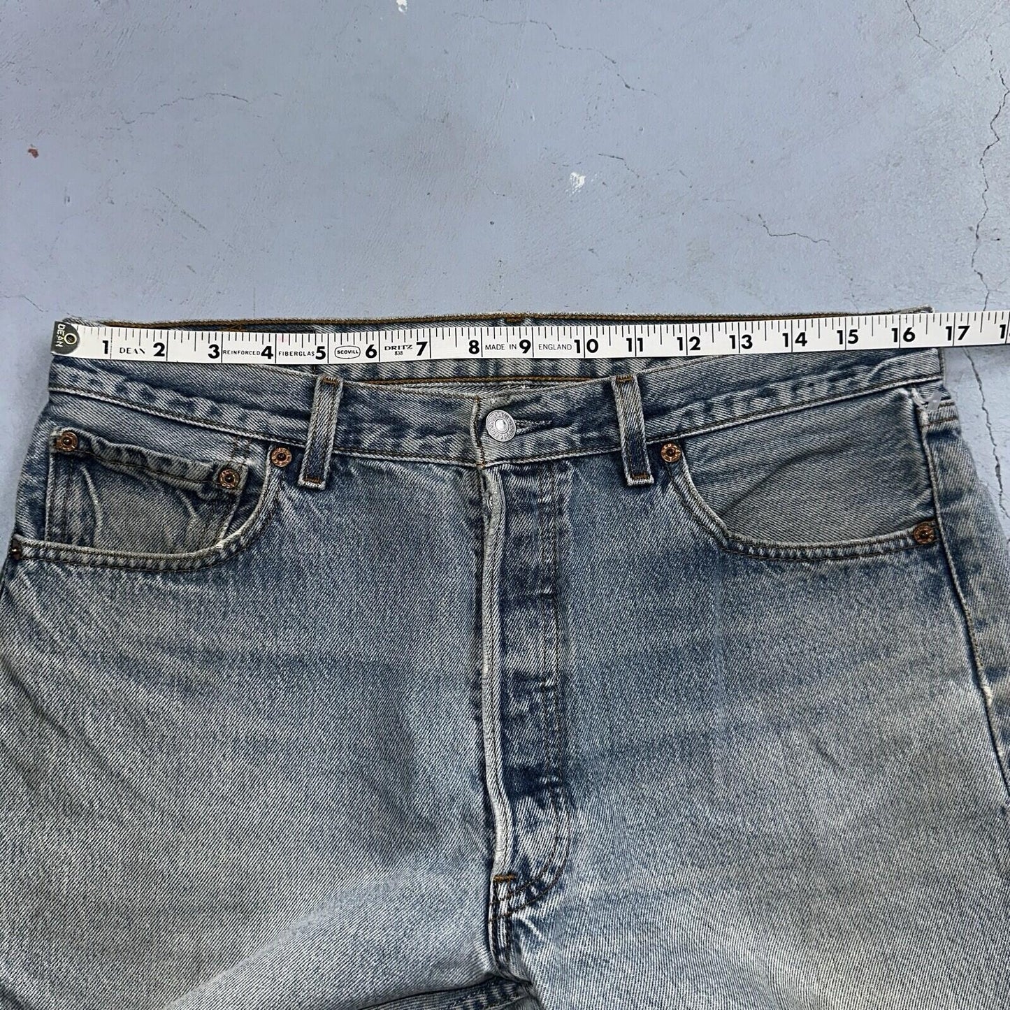 Levis 501 Vintage 90s Mexico Straight Leg Jeans 34x32 Y2K Light Wash Act 33x27