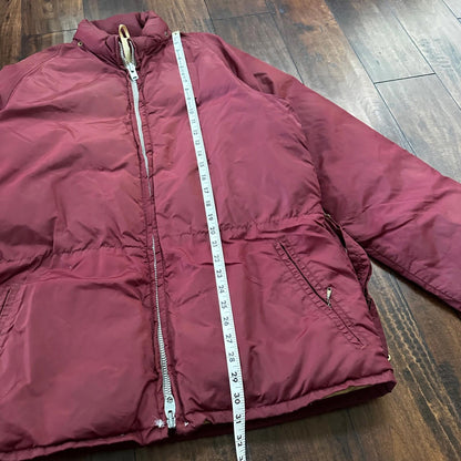 Vintage 1960s Goose Down Alp Sport Jacket L Ski Parka Coat Red Talon zip Bauer