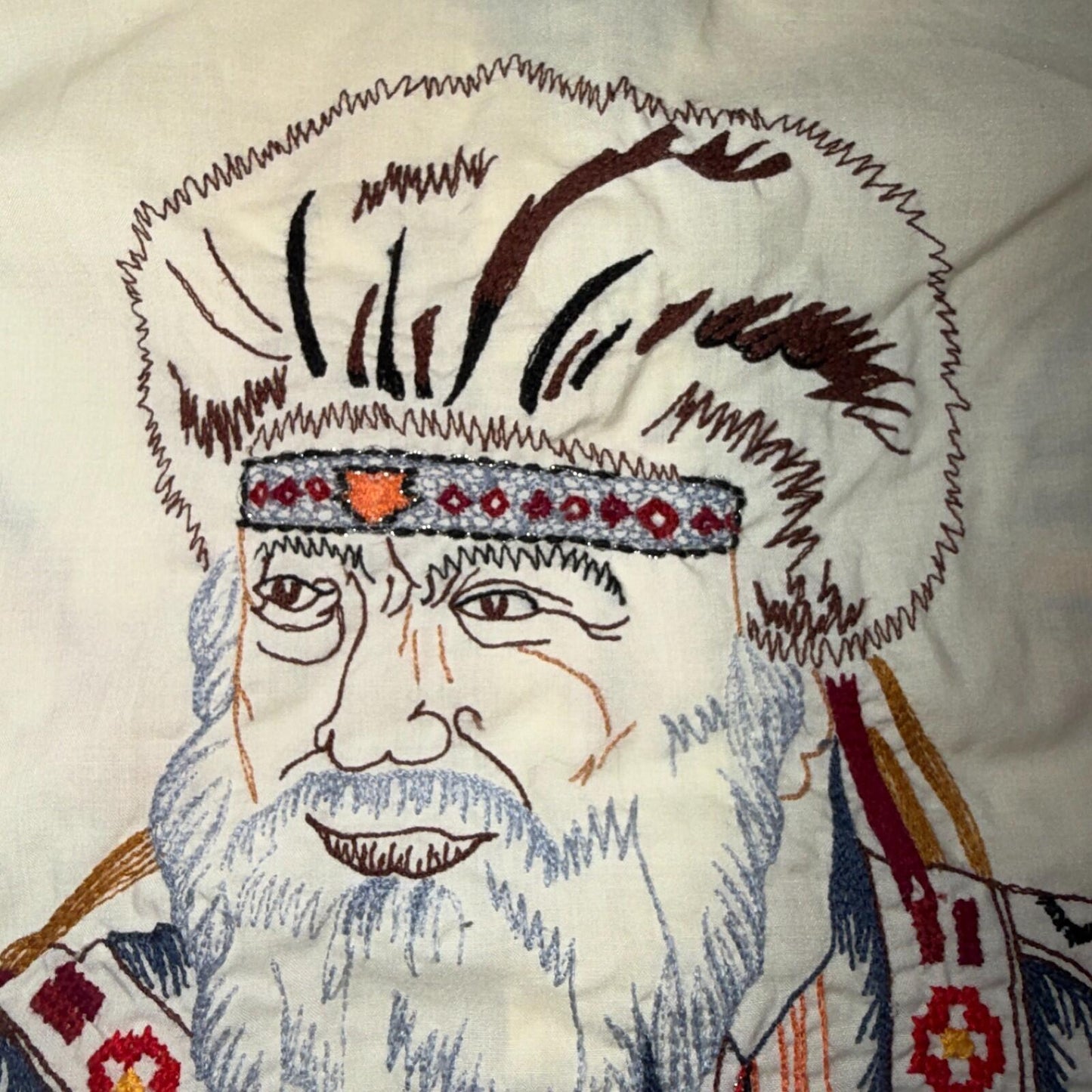 Kennington VTG Rocking K Ranchwear Shirt M Native Chief Pearl Snap Western 70s