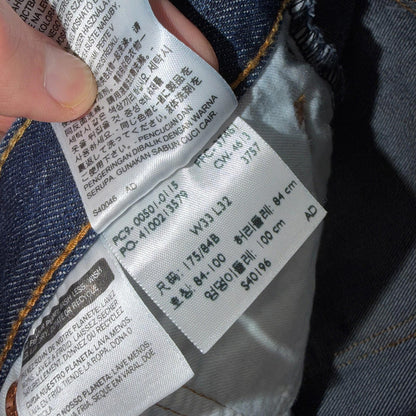 Levis 501 Vintage Y2K Deadstock XX Straight Leg Jeans Black Dark Wash 33x32