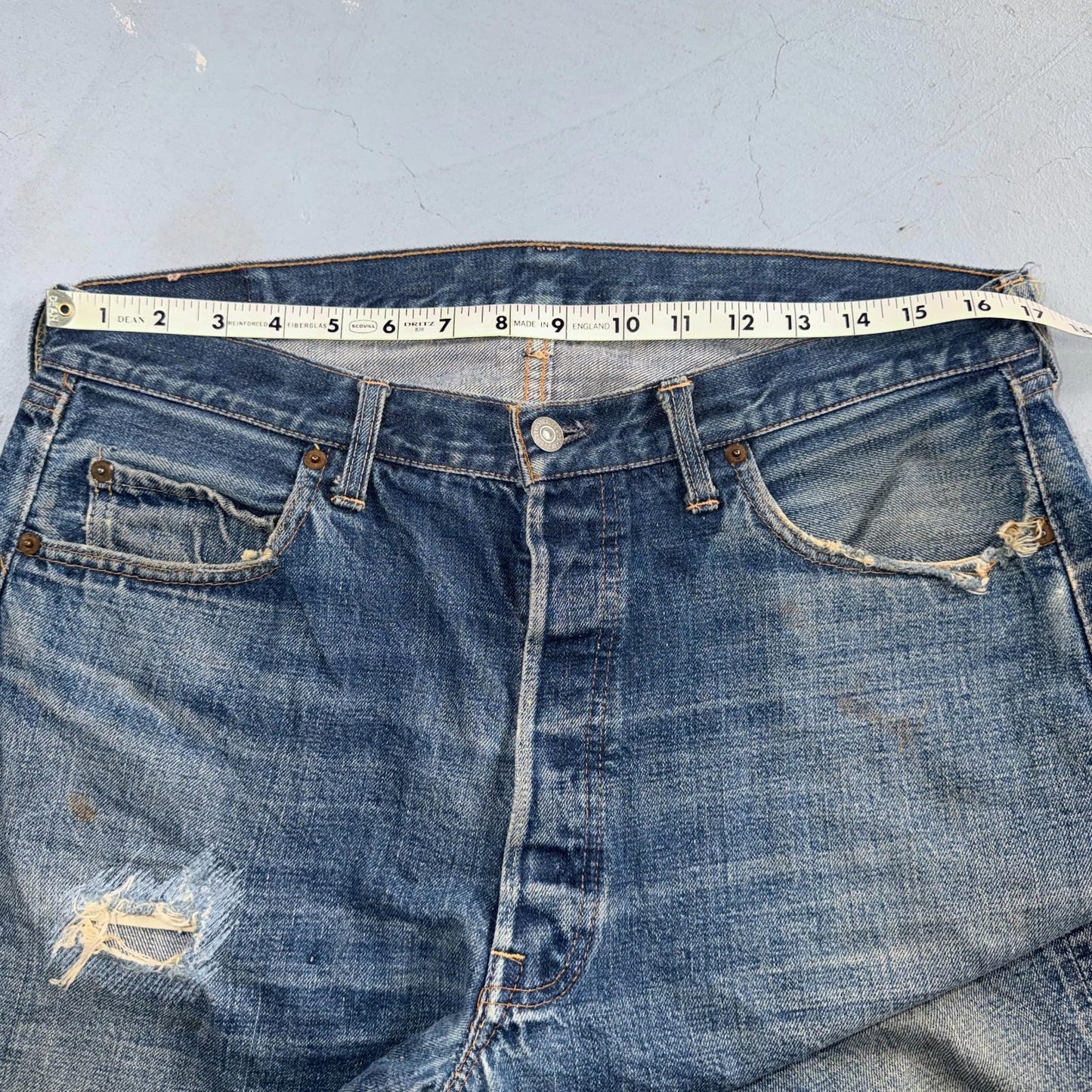 Levis 501 Big E Vintage 60s Redline Selvedge USA XX 1960s Jeans 66 Act 34x27