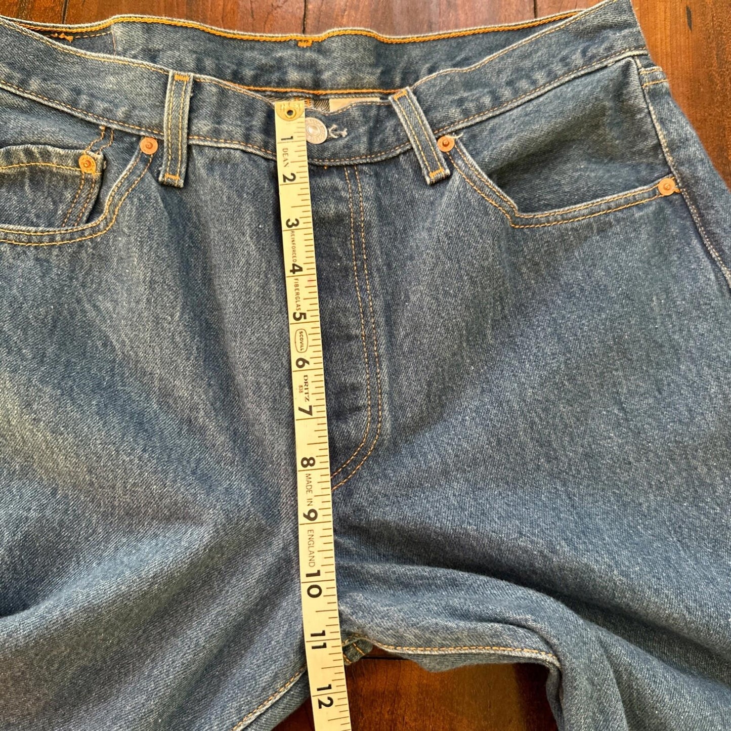 VTG Levis 501 XX Button Fly 90s Y2K Jeans Denim Straight Capri 35x30 Act 32x25