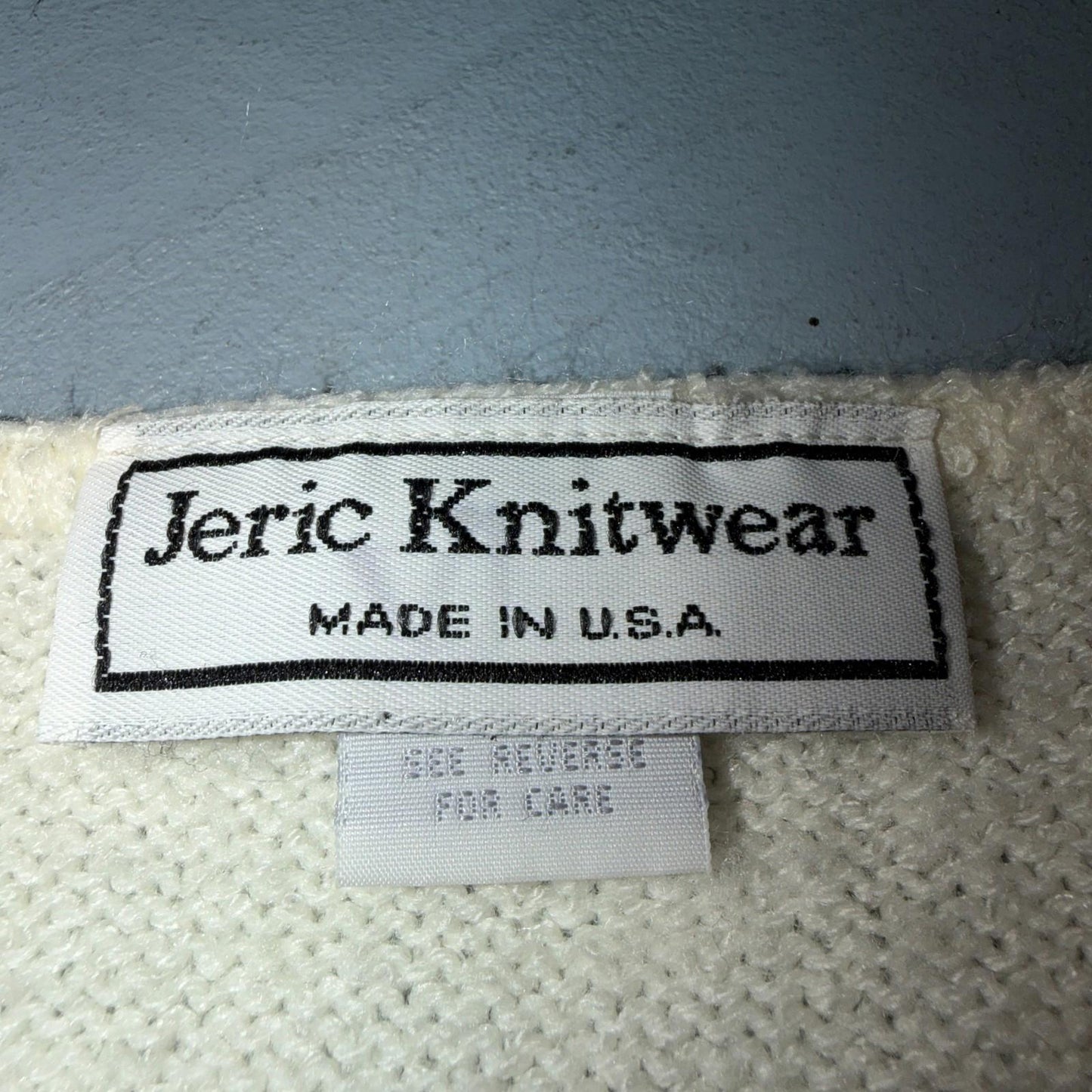 Cardigan 1990s Women's Size XL White Jeric Knitwear Vintage USA Cute Cozy Boho