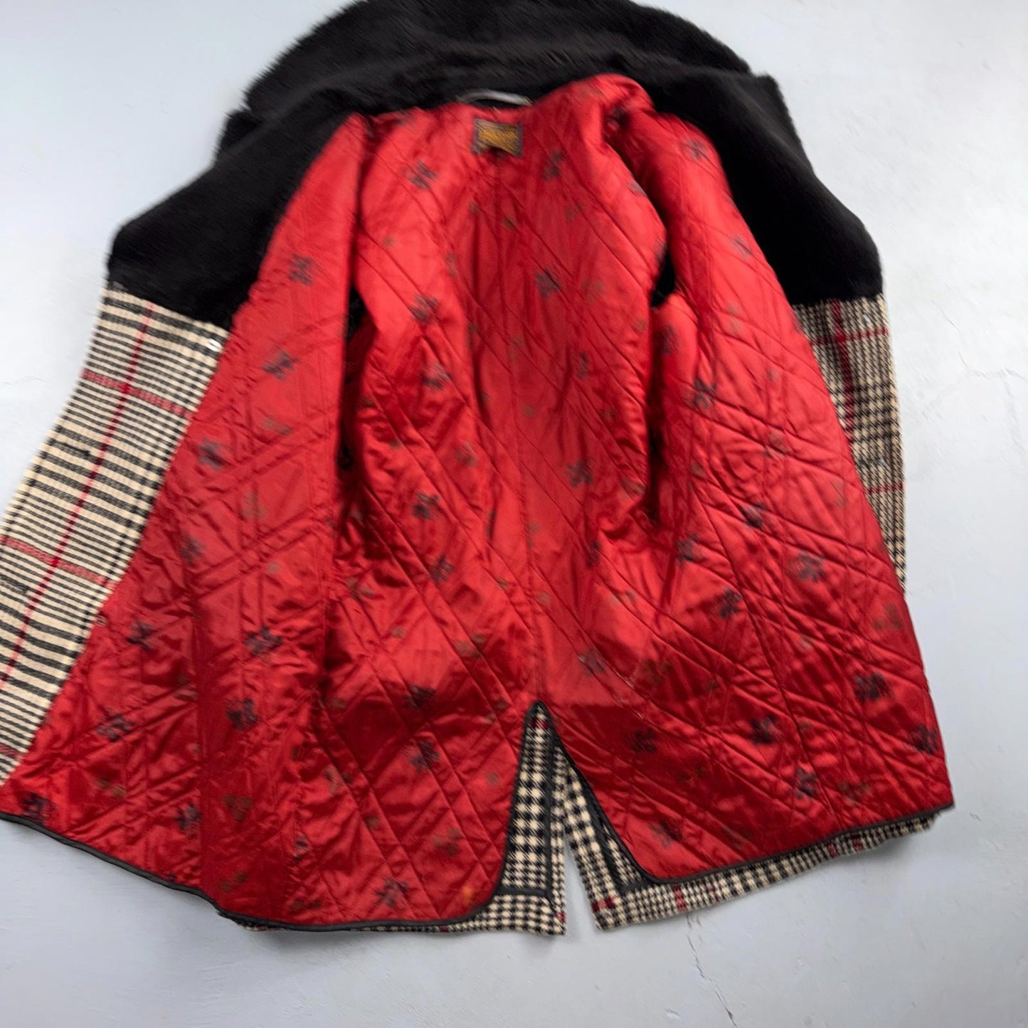 VTG Pendleton Jacket Black Plaid Wool USA Double Breast Chore Car Coat 60s 1960s