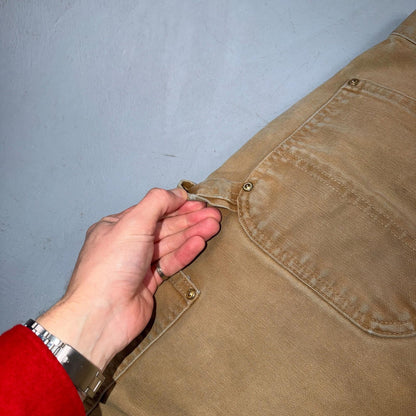 Carhartt VTG Double Knee Carpenter Pants B01 USA BRN Brown 32x34 Thrashed 30x33
