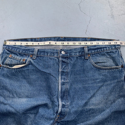 Levis 501 Vintage 80s USA XX Straight Leg Jeans Blue Med Wash 44x32 Act 39x28