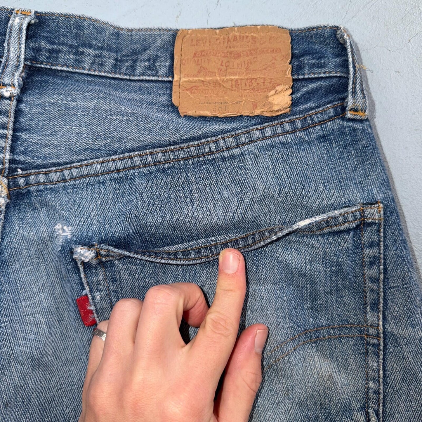 Levis 501 Vintage 70s SS Redline Selvedge USA XX Jeans Light Wash Shorts 31x5