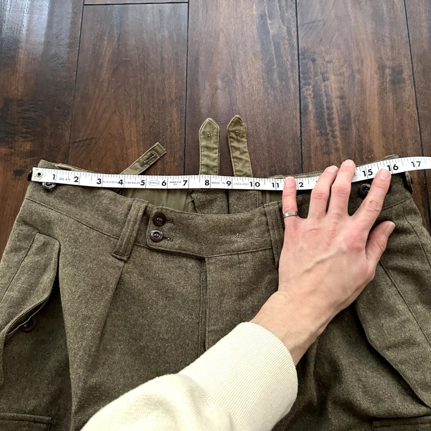 Vintage Sportra Arnstorf German Military Wool 60s 1960s Cargo p WWII Pants 33x28