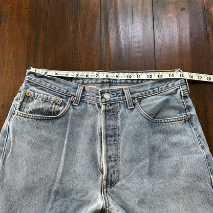 VTG 90s Levis 501 Button Fly 34x36 USA Tag Jeans Straight Wash Blue XX Act 30x32
