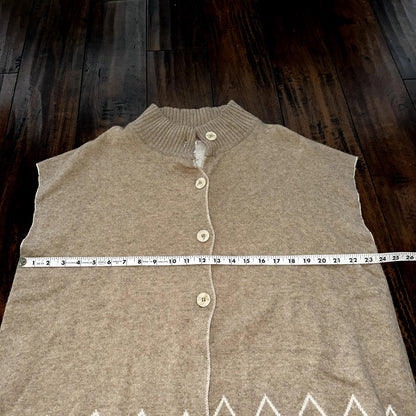 Note di Anita Cardigan Sweater Vest Wool Cashmere Blend Snap-Front One Size