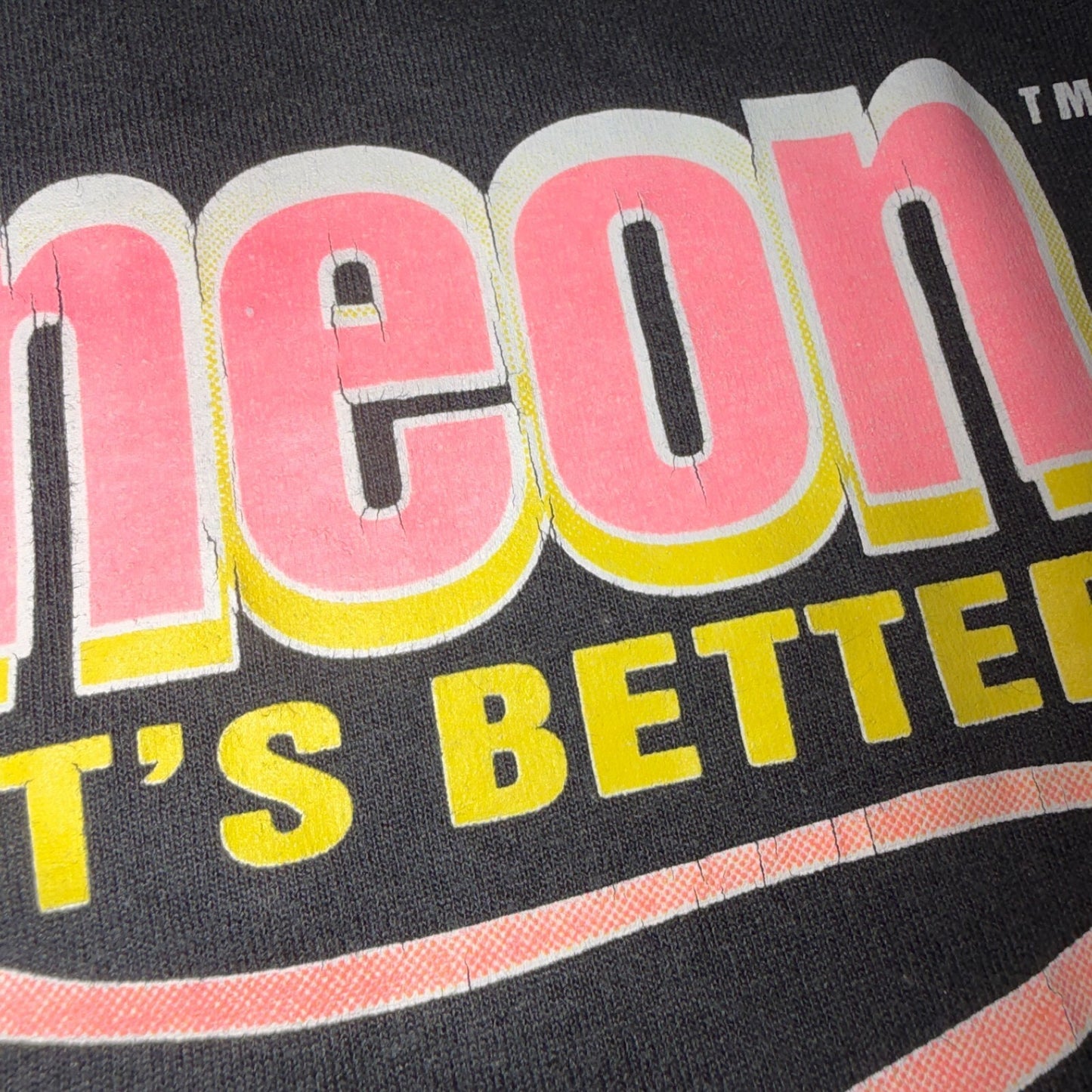 VTG Californeon Advertising Graphic T Shirt Neon Sign California Black Large USA