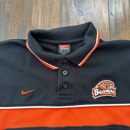 OSU Oregon State University Beavers Vintage T Shirt Nike Polo Dri Fit Golf
