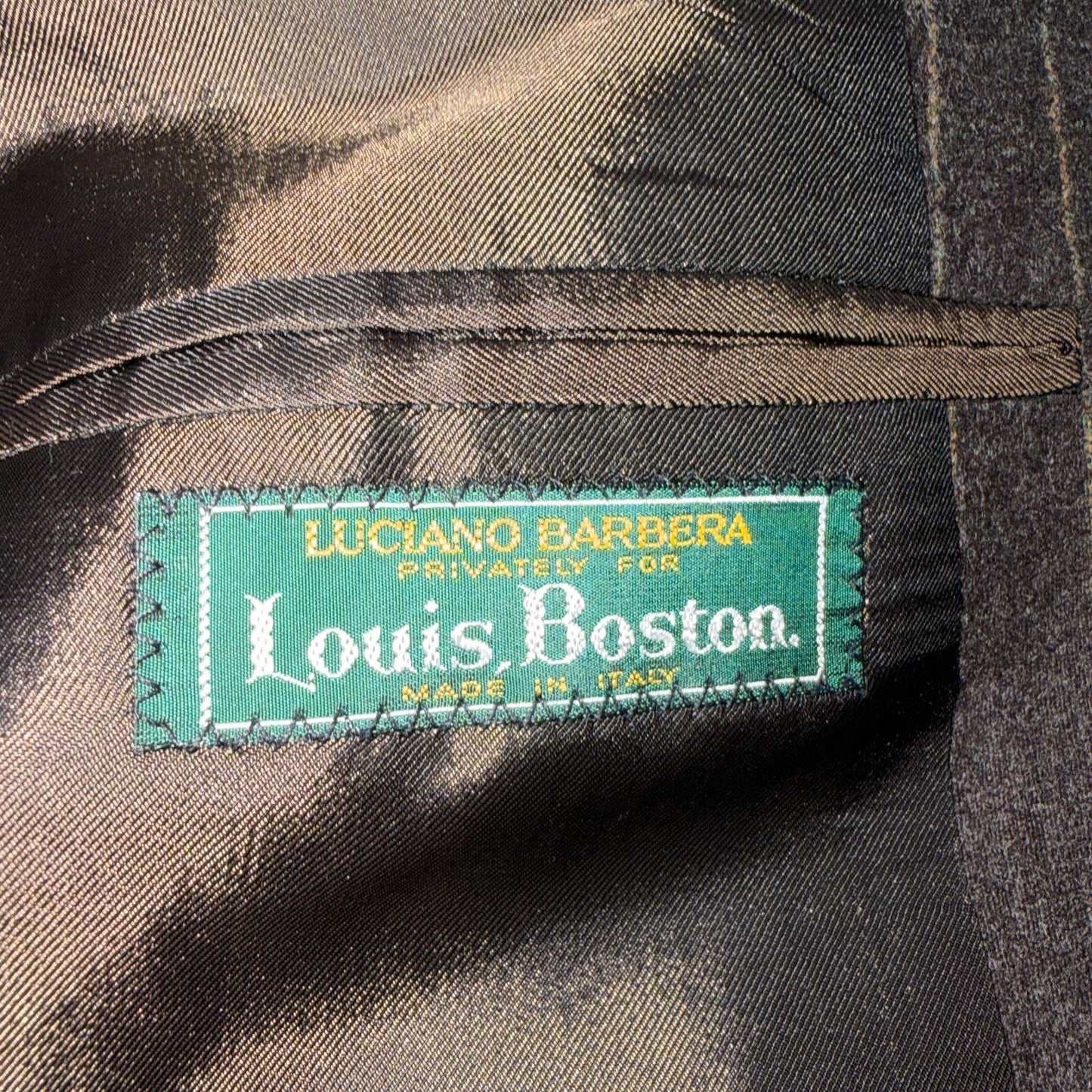 VTG Mens 2 PC Suit 56 Jacket Coat Pants Double Breasted Wool Italy 90s Luciano