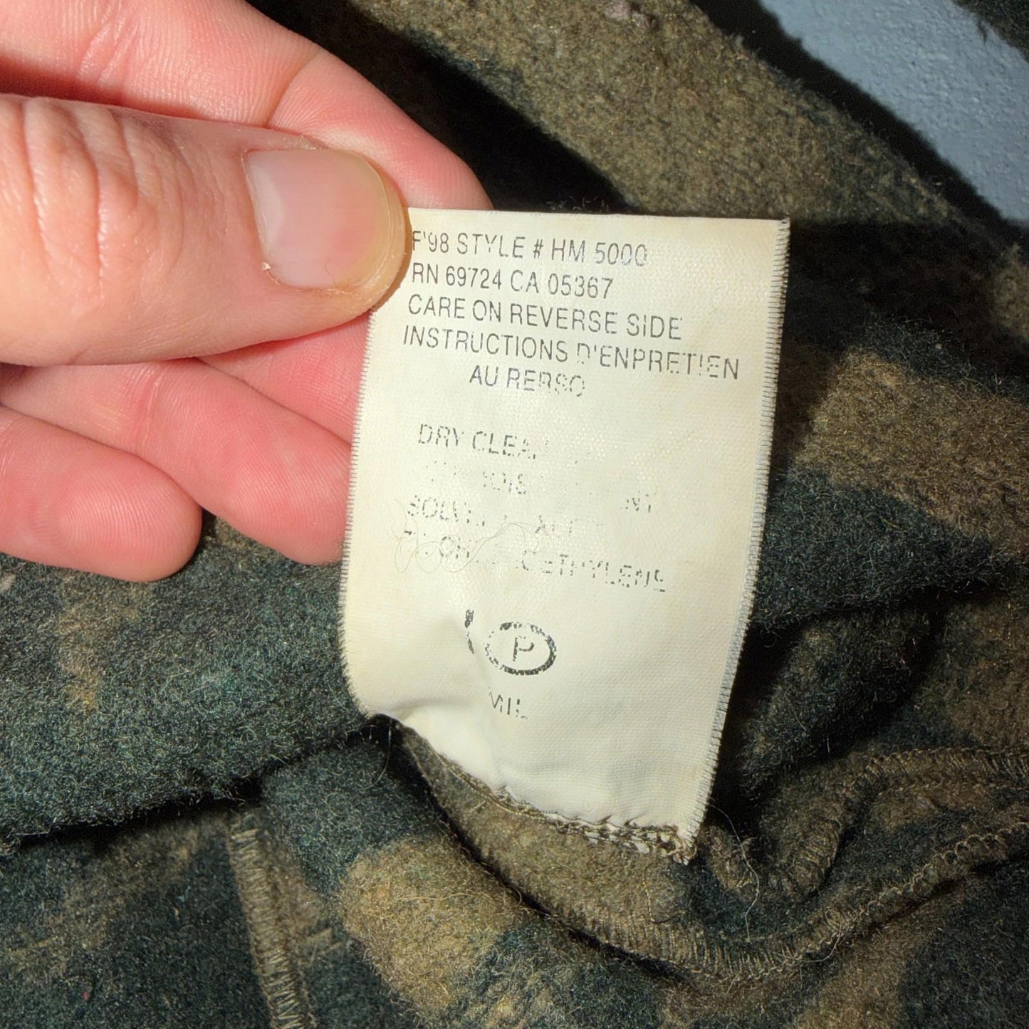 Columbia Gallatin Range Wool Blend Jacket Outfitter Brown Camo M Missing Buttons