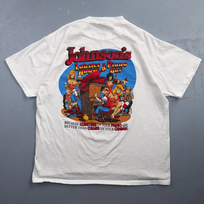VTG BIG Johnson Lobster Piano House Bar T Shirt Funny Adult Humor Graphic Pinup