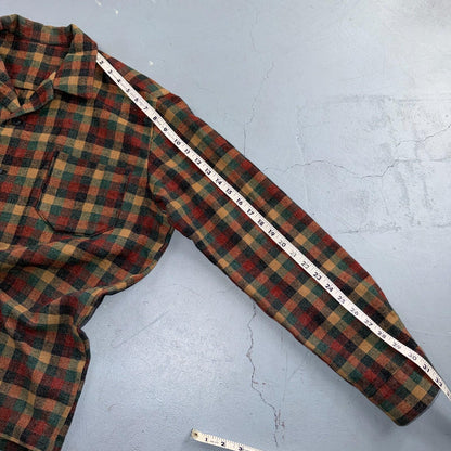 VTG 1950s 1960s Board Shirt Wool Nylon Plaid Flannel Shirt Rockabilly Checker